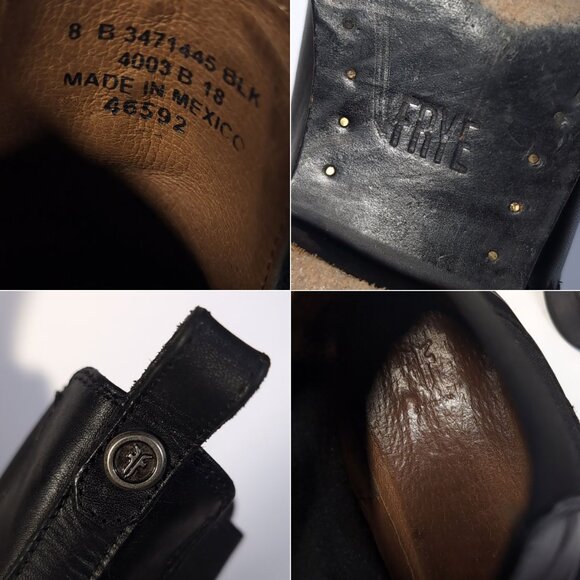 Vintage FRYE Melissa Chelsea Black Leather Ankle Boots Size 8 - Picture 6 of 11